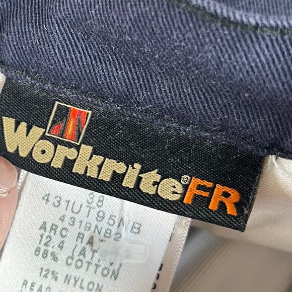 Workrite Fire Resistant Work Pants Mens 38 Blue 2112 Cat 2 Westex Ultrasoft - Picture 11 of 13